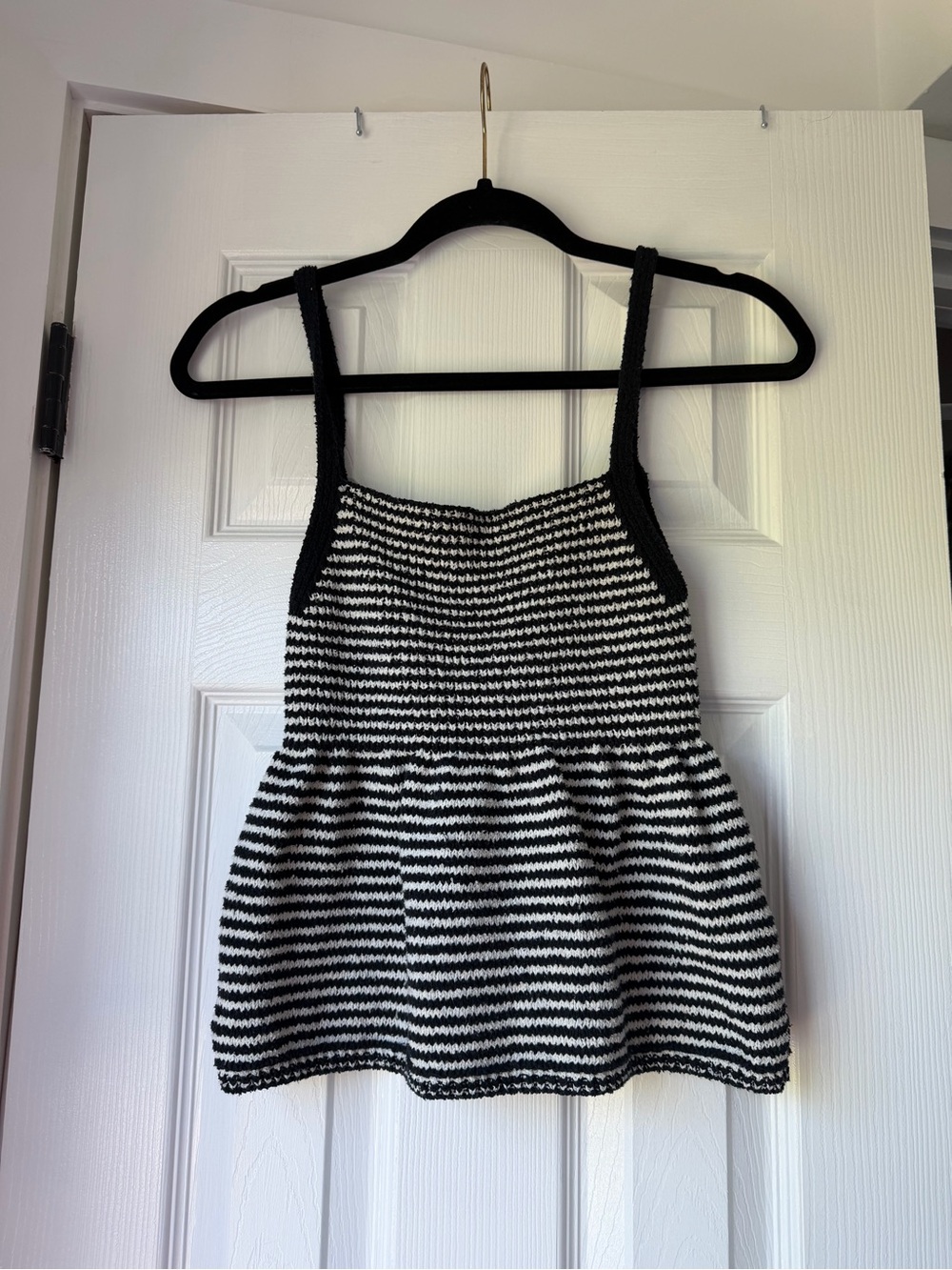 Zara Striped Knit Tank Top - Black & White